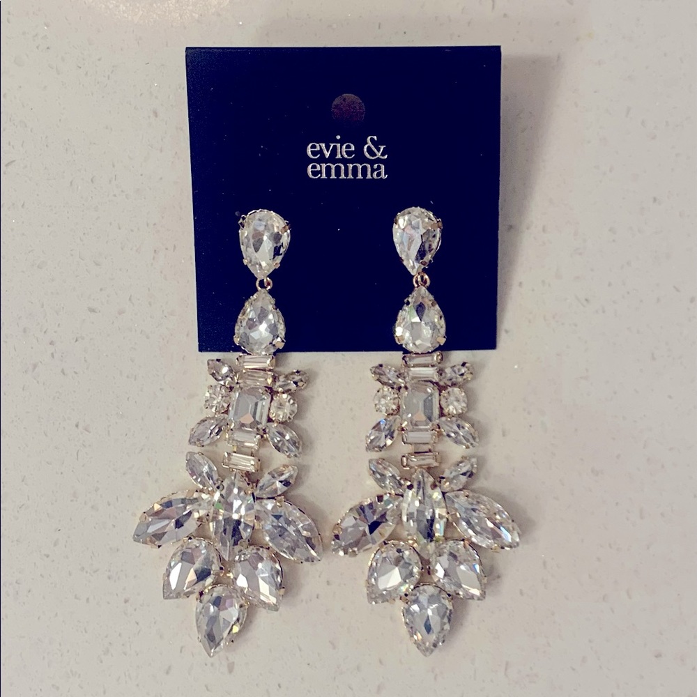 Evie & Emma Crystal Showstopper Earrings NWT